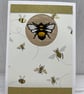 Greeting Card -  Embroidered bee, blank by Carolee Crafts PB2 -  0011 - Image 2
