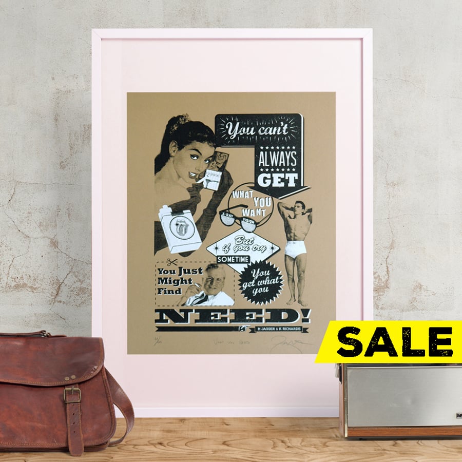 Rolling Stones Get What You Need Limited Edition Hand Pulled Screen Print