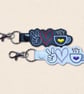 Coffee Keyring - Peace Love Coffee Faux Leather Bag Charm
