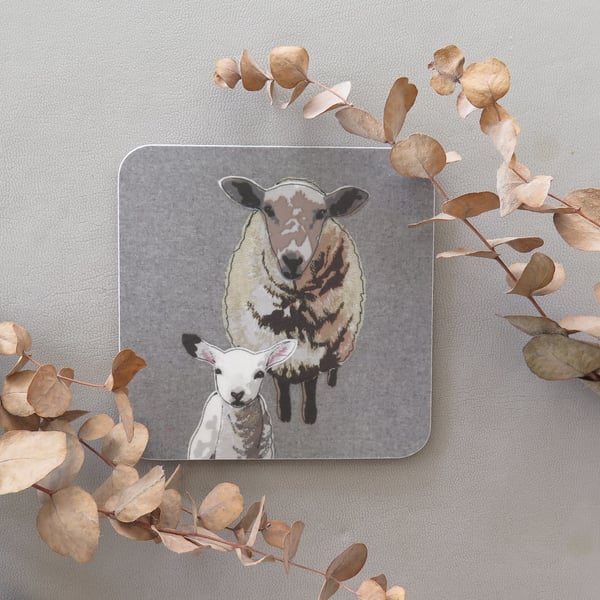 Sheep & lamb coaster