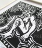 The Witch - Original Lino Print - Limited Editions - Line or Black Fill Options - Image 4