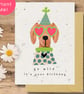 Plantable Dog Birthday Card, Eco Friendly Seed Paper Card, Handmade in the UK
