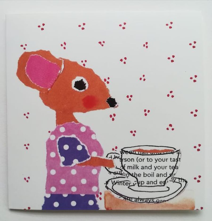 Miss Mouse's Cup Of Tea Greetings Card