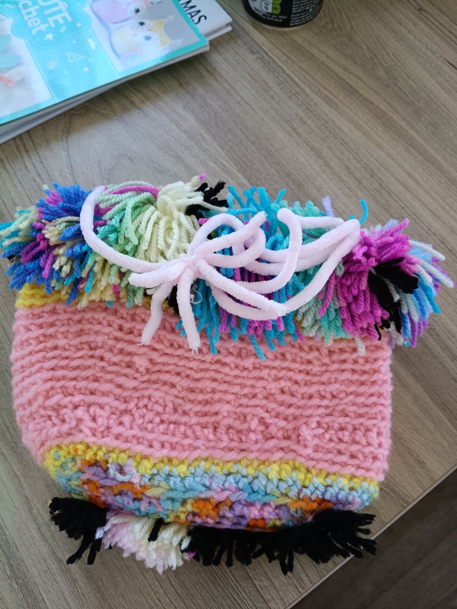 Handmade lined crotchet bag handbag pouch gift bag
