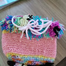 Handmade lined crotchet bag handbag pouch gift bag