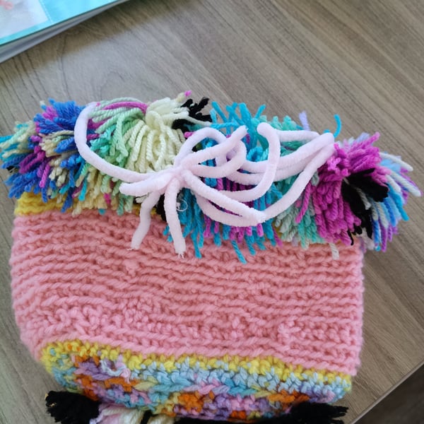 Handmade lined crotchet bag handbag pouch gift bag