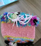 Handmade lined crotchet bag handbag pouch gift bag