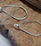 Earrings, Argentium silver pebble drop threader earrings - Image 7
