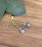 Silver Blue and Gold Czech Glass Earrings - Image 3