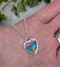Sterling Silver Multicoloured Surfite Heart Necklace - JBJ2071 - Image 4