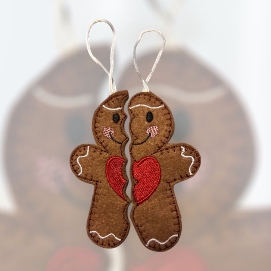 Split ginger best friends Embroidered Hanging Keepsake 
