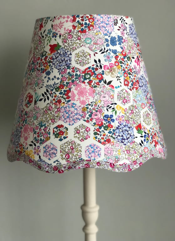 NEW Liberty Stories patchwork - Handmade Scalloped table Lampshade