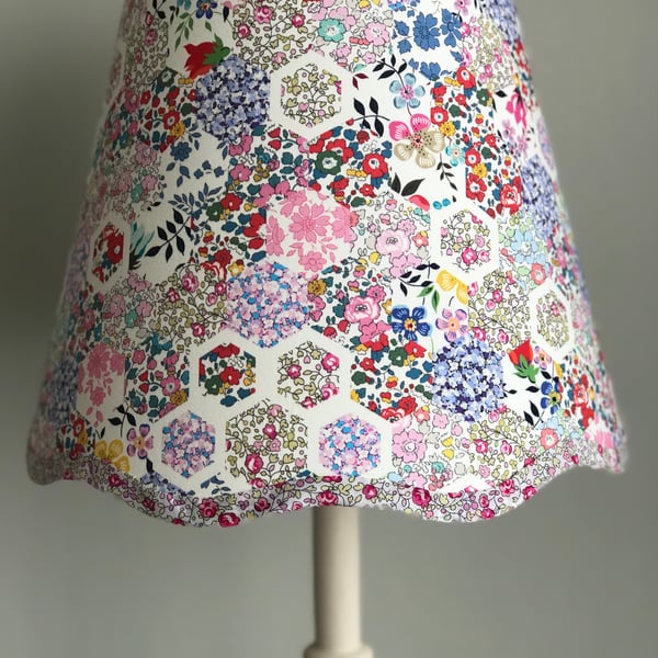 NEW Liberty Stories patchwork - Handmade Scalloped table Lampshade