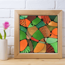 Neurographic Art Print - Vibrant Abstract Doodle Art 8x8" 