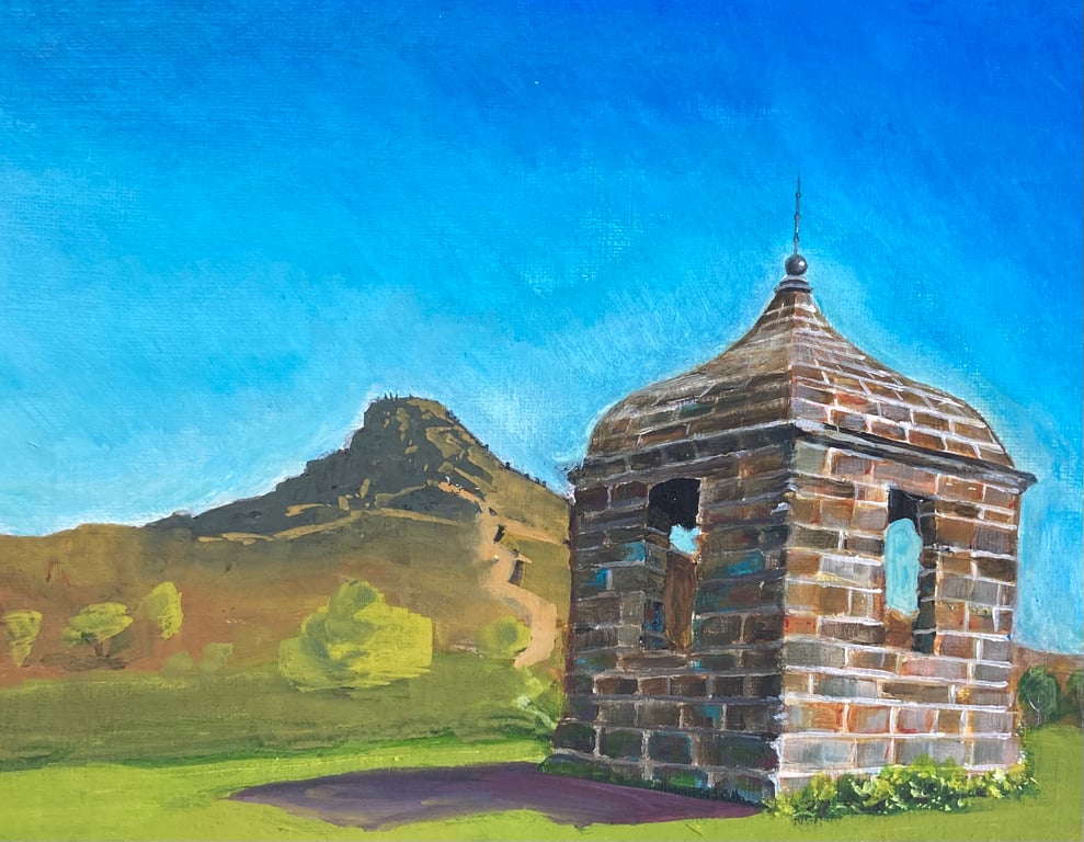 The shooting box acrylic painting (fully mounted 12” x 10”) 