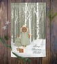 Winter Forest Personalised Christmas Tea Towel - 100% cotton Kitchen Gift