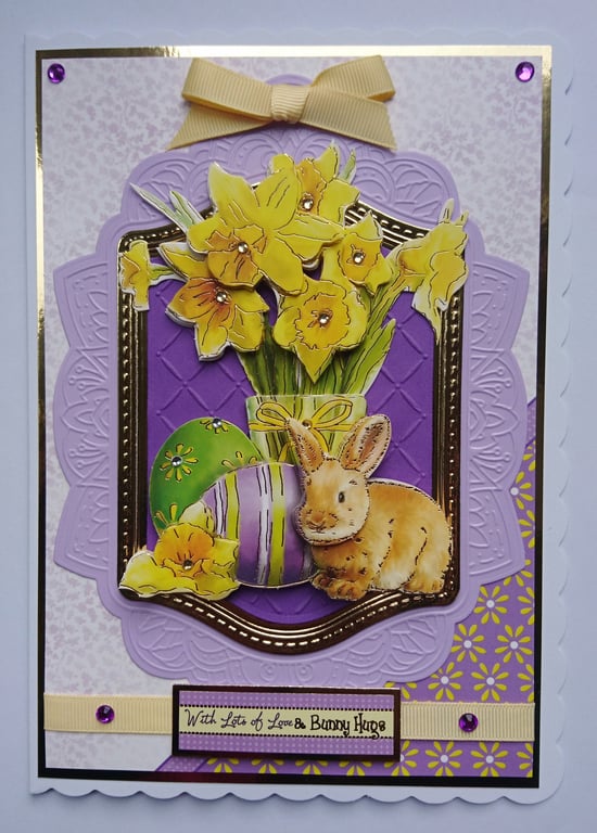 Easter Card Easter Wishes With Lots of Love and Bunny Hugs