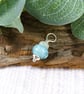 Blue Shimmer Glass Bead Pendant, Sterling Silver with Quartz - Chain is Optional - Image 5