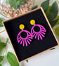 Aztec Sunbeam Earrings - Purple & Yellow  - Image 3