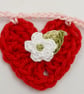 Crochet Hearts  and Flowers Mini Bunting in Pinks and Red - Image 3