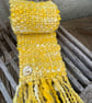 Handspun and woven shades of yellow art scarf - Image 1
