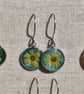 Sycamore Flower Resin Earrings, Blue, 304 Stainless Steel, Made in Scotland