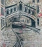 Bridge of Sighs Oxford - on green William Morris - Image 1