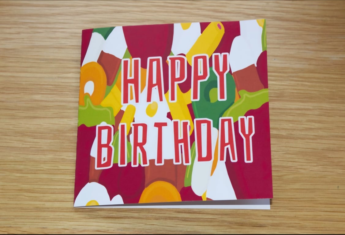 Sweet mix 'happy birthday' card 5 x 5" & envelope