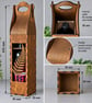 Wooden Wine Bottle Gift Box - Fern Design - Handmade Bottle Carrier - Image 2