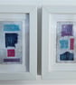 Colourful Combinations Pink Purple Blues Handstitched Geometric Art Pictures - Image 10