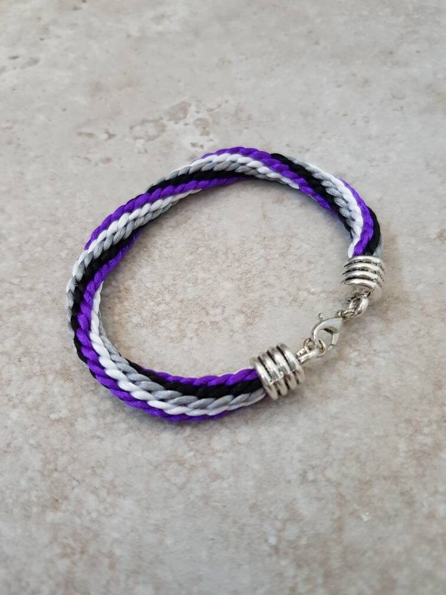 Asexual Bracelet, Ace Bracelet, Pride Bracelet, Asexual Flag, LGBTQIA, ACE