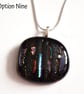 Black Dichroic Fused Glass Pendant - Rainbow Iridescent Necklace - Image 10