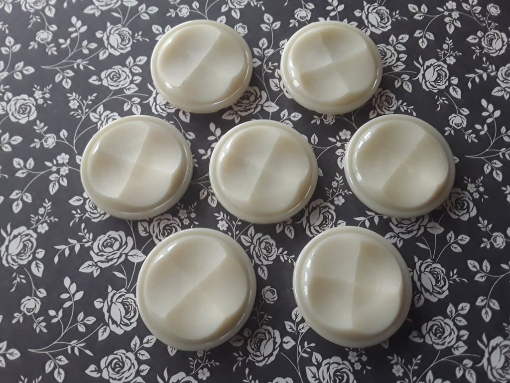 1 and 1 2" 38mm Vintage Pearlised Buttons pre 1960's x 2 Buttons