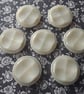 1 and 1 2" 38mm Vintage Pearlised Buttons pre 1960's x 2 Buttons