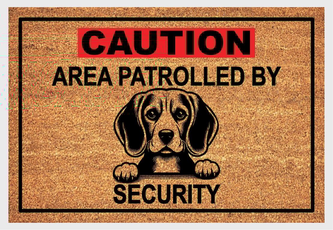 Beagle Security Door Mat No.3 - Beagle Welcome Mat - 3 Sizes