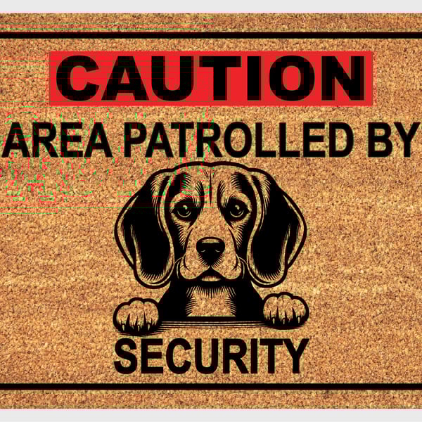Beagle Security Door Mat No.3 - Beagle Welcome Mat - 3 Sizes
