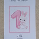 Baby's First Birthday Card - First Birthday Keepsake (Personalised)