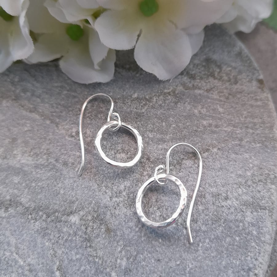  Small Hoop Earrings Argentium Silver Drop Earrings Not Quite Round