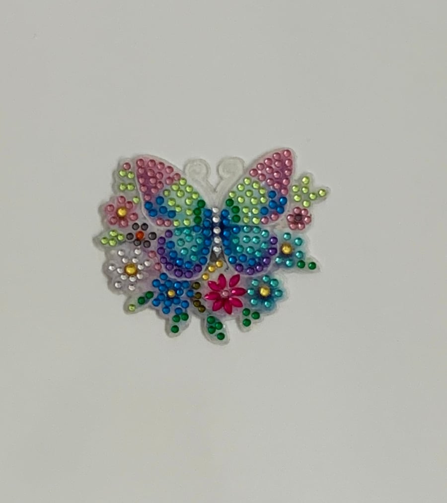 Crystal Art Butterfly Fridge Magnet. Design 8