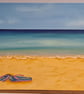 "Summer Vibes" original beach scene painted on a canvas panel 