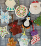 Hand Painted Ceramic Christmas Hanger, Pottery Hanging Decoration