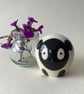 Medium Sized Wheel Thrown and Hand-Painted Ceramic Sheep (5.5cm x 5cm)