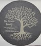 Personalised Family Tree Slate Serving Platter 30cm, Engraved Family Name, Tree 