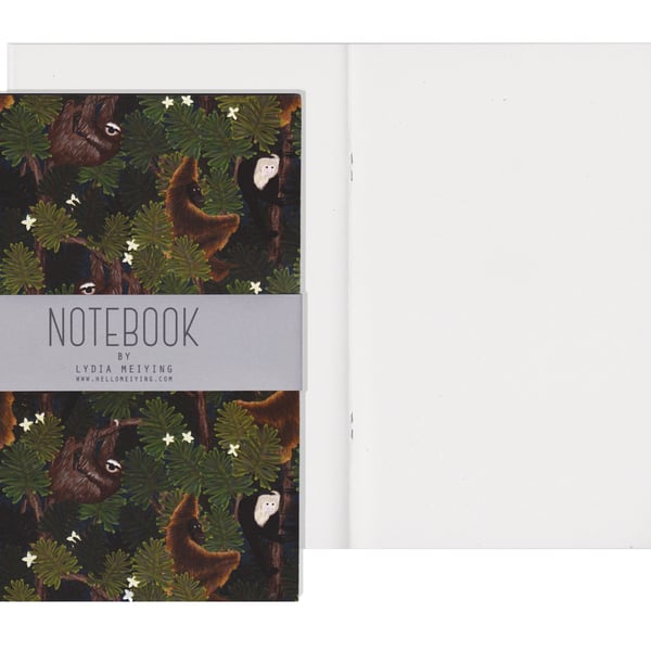 Plain Pages A5 Notebook - Monkeys and Sloths