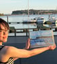 Cardiff Bay original oil pastel artwork - Image 5
