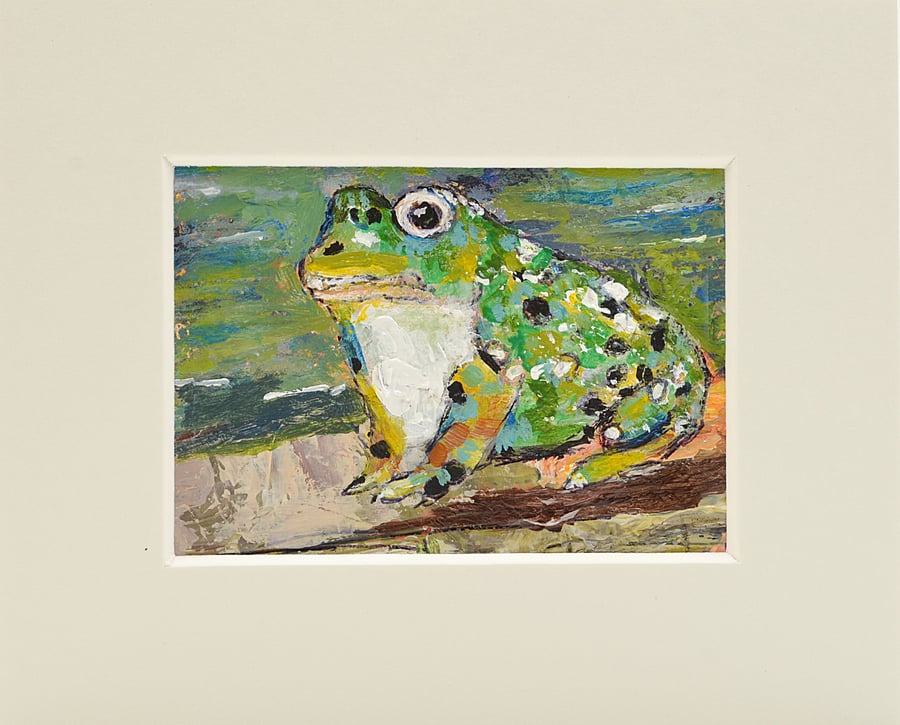 ACEO Original Painting of a Frog