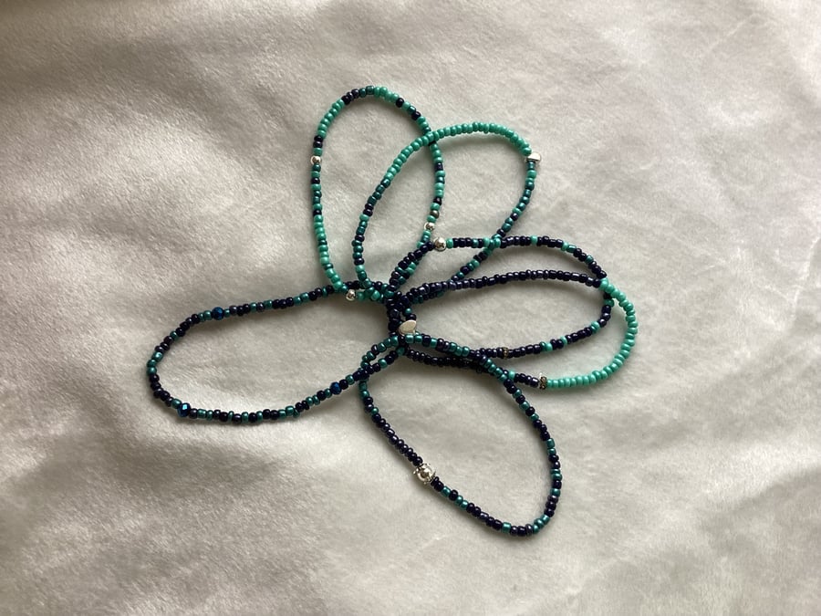 Bracelets, stack bracelets, stretched bracelets