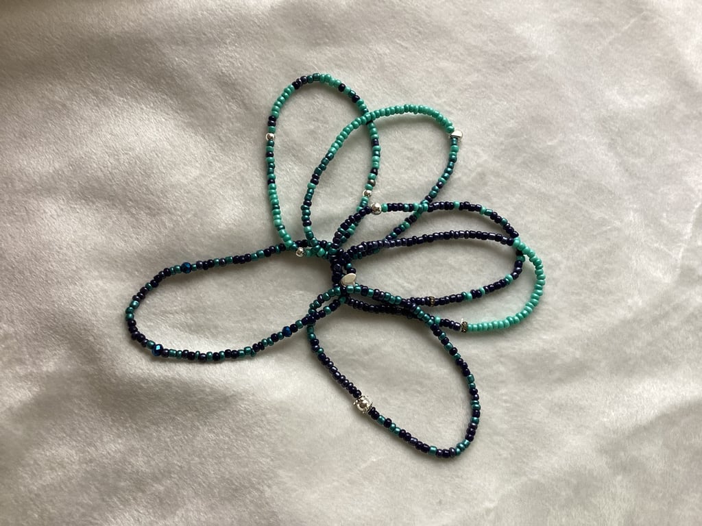 Bracelets, stack bracelets, stretched bracelets