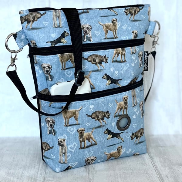 Dog walking bags,Border terriers