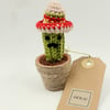 Tiny Crochet Cactus in a Sombrero